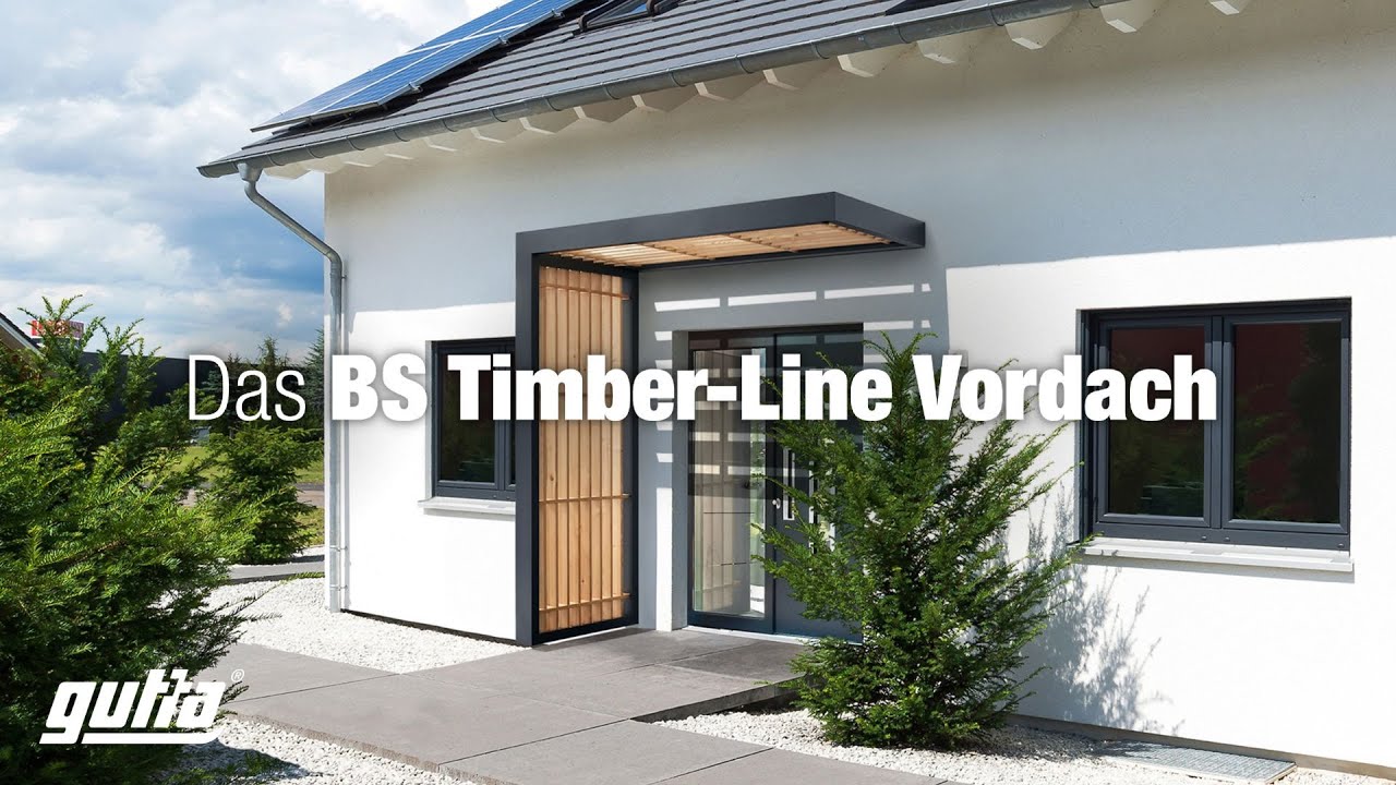 Gutta Rechteckvordach BS Timber 200 inkl. Wasserspeier