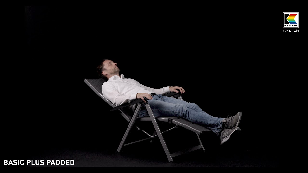 Kettler Relaxsessel BASIC PLUS PADDED, Aluminium Silber / Outdoorgewebe Anthrazit