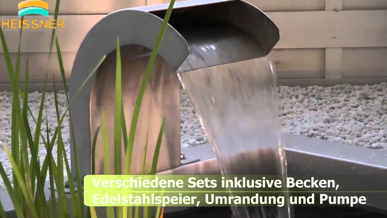 Heissner Wasserfall-Element Edelstahl 30 cm mit LED (W483-00)