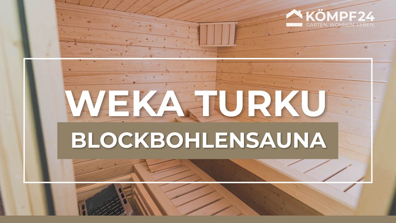 Weka Premium Massivholzsauna Turku 1 Sparset 3 inkl. 9 kW Kompakt-Ofen - 45 mm