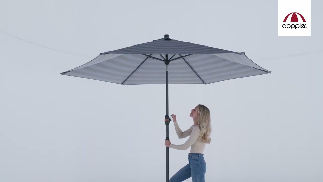doppler Mittelmastschirm myZONE 305 Auto Tilt, Aluminium Anthrazit / 100 % Polyester 180 g/m²