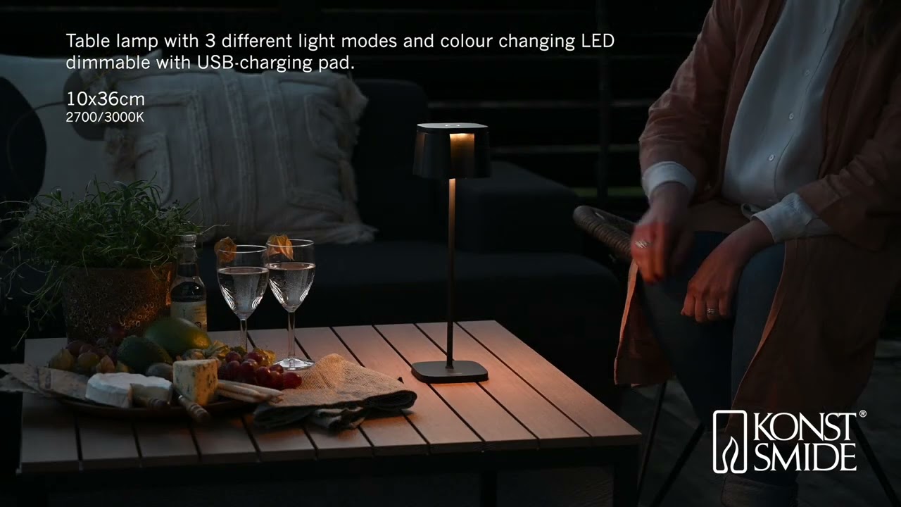 Konstsmide LED USB-Tischleuchte Nice, schwarz, Farbtemperatur, dimmbar (7818-750)
