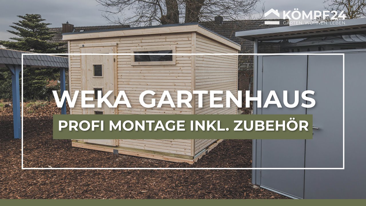 Weka 28 mm Gartenhaus 110 B mit Vordach + Terrasse (200 cm)