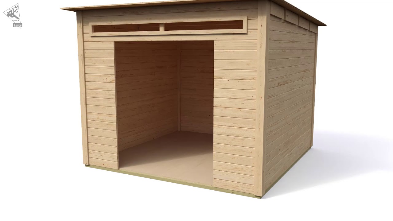 Karibu Woodfeeling Gartenhaus Kandern 6/7/9 mit 300 cm Schleppdach