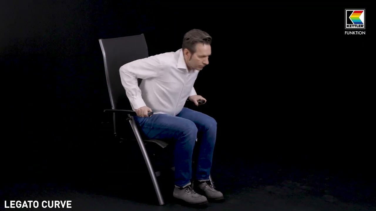 Kettler Multipositionssessel LEGATO CURVE, Aluminium Anthrazit / Outdoorgewebe Anthrazit