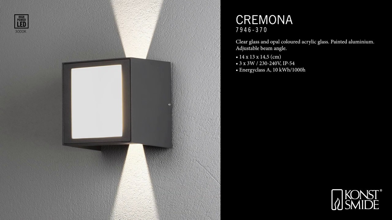 Konstsmide Wandleuchte Cremona, HighPowerLED, anthrazit (7946-370)