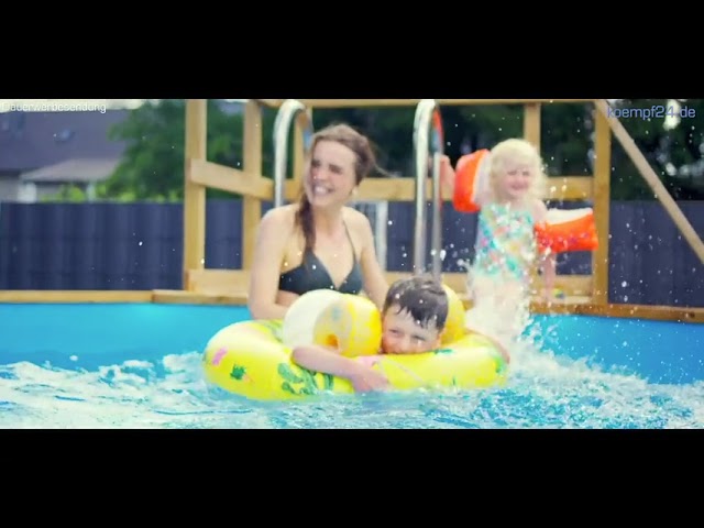 Weka Massivholzpool 594 "Alles dabei" - 45 mm - 714 x 376 cm