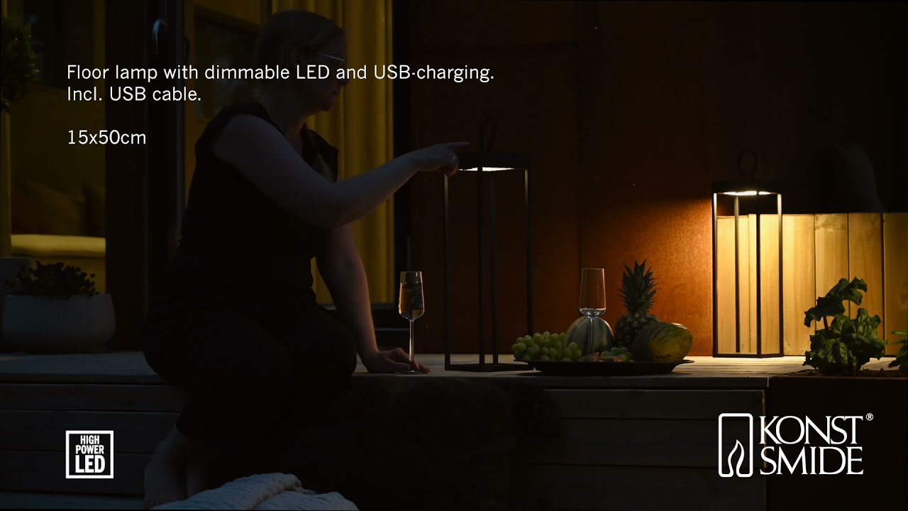 Konstsmide LED USB-Laterne gross Ravello, schwarz, dimmbar (7812-750)