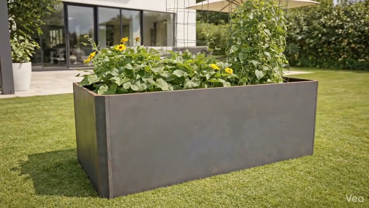 Premium Hochbeet aus Cortenstahl mit Rostpatina 80 x 80 x 75 cm