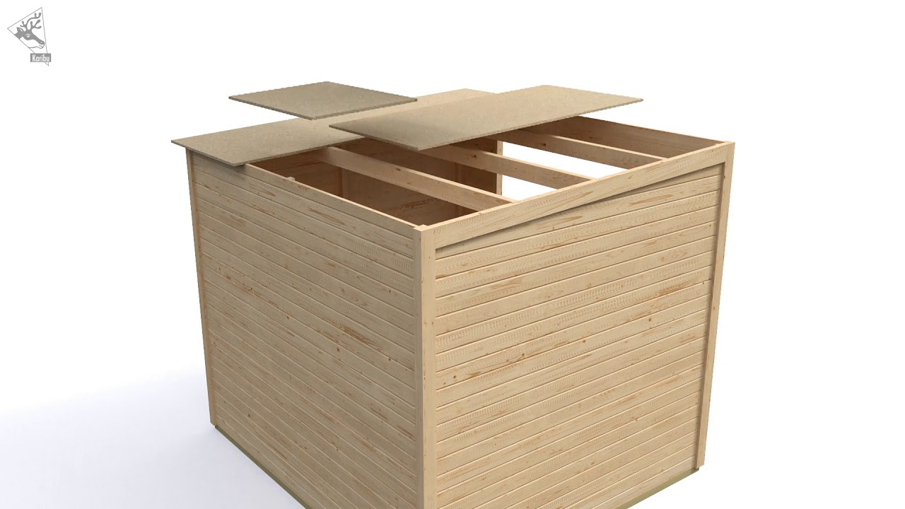 Karibu Gartenhaus Qubic 2 mit Schiebetür - 19 mm