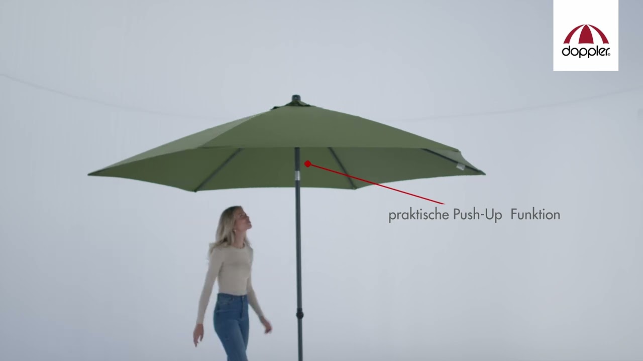 doppler Mittelmastschirm myZONE 300 Push up, Aluminium Anthrazit / 100 % Polyester 180 g/m²