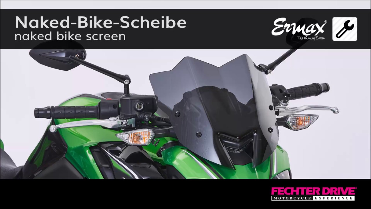 ERMAX Naked-Bike-Scheibe Sport Acrylic durchsichtig Schwarz getönt für KTM 790 Duke; 890 Duke; 890 Duke GP; 890 Duke R