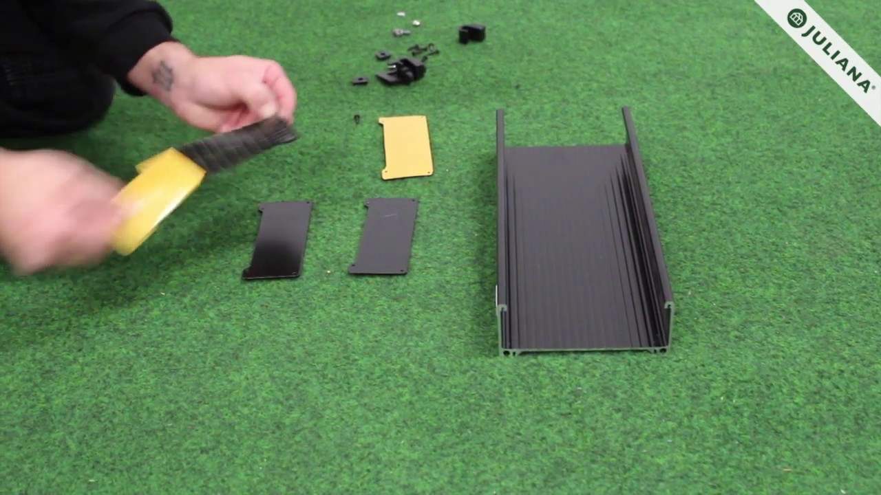 Juliana Aluregal schwarz 1 Sektion abnehmbar inkl. Lederaufhängung 36 x 15 x 5 cm