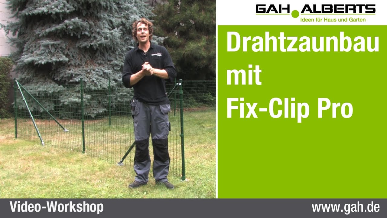 Alberts® Schweißgitter Fix-Clip Pro® Komplettset 10 / 25 Meter mit Bodenhülse