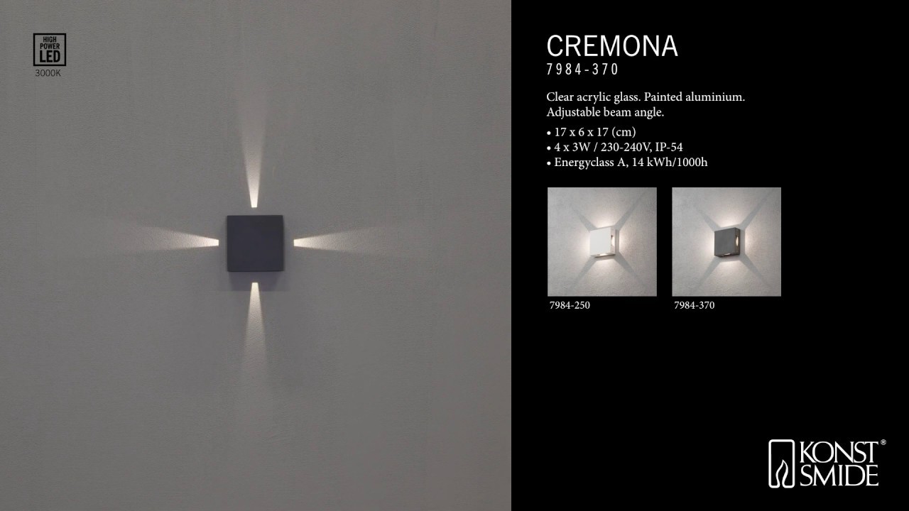 Konstsmide Wandleuchte Cremona, weiss, HighPowerLED (7984-250)